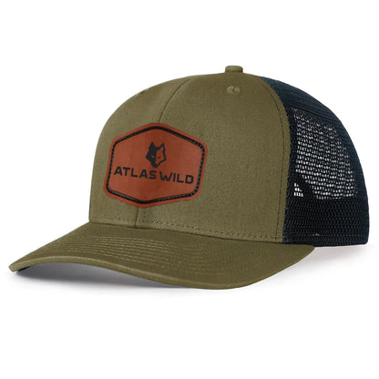 Atlas Wild Khaki hat with Leather Patch