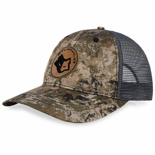 Atlas Wild Camo hat with Leather Patch