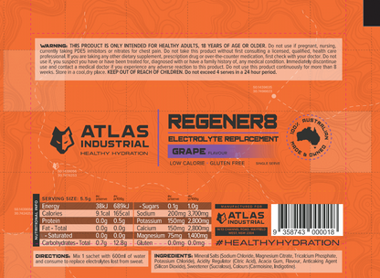 Atlas Industrial REGENER8 - Electrolyte Replacement 480 Bulk Pack