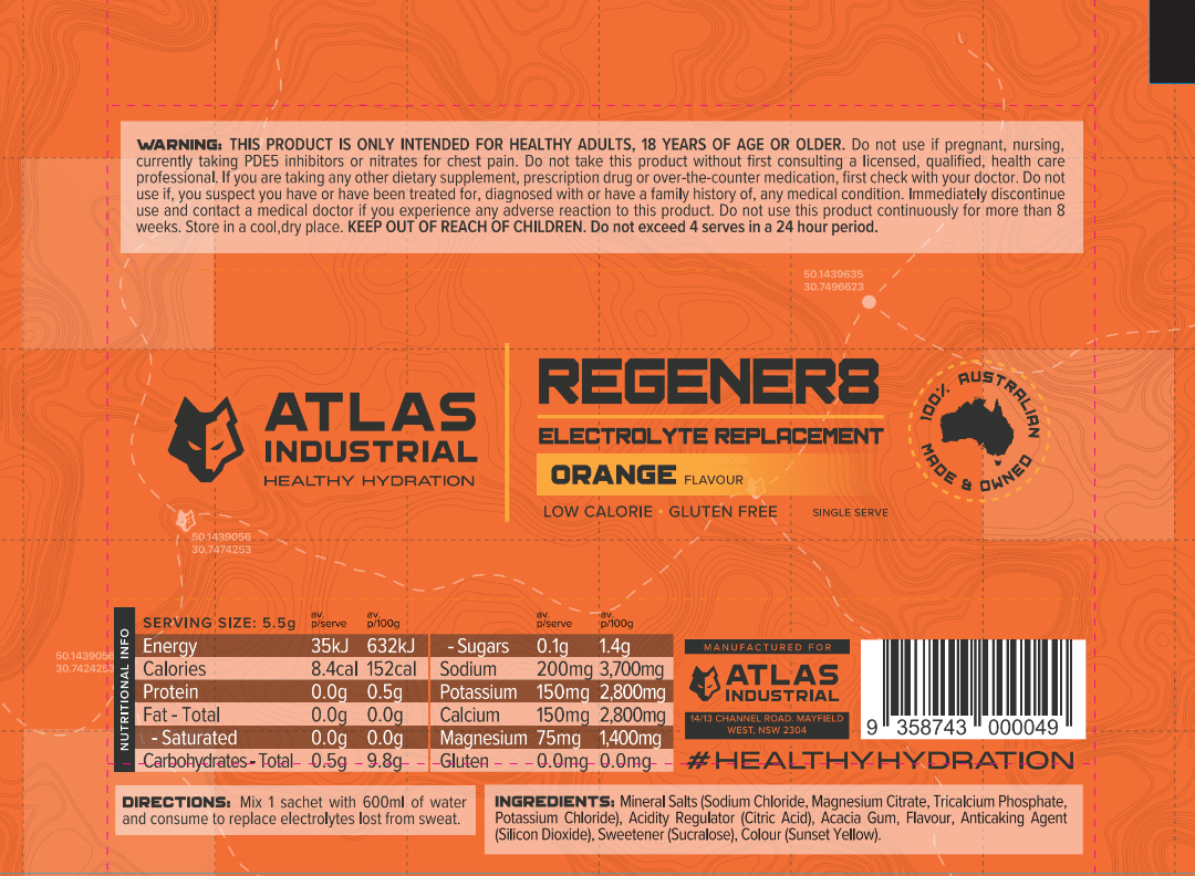 Atlas Industrial REGENER8 - Electrolyte Replacement 480 Bulk Pack